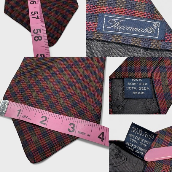 Lot of 6 - Faconnable Luxury Men’s Necktie 100% Silk Made In Italy & France - Picture 4 of 16